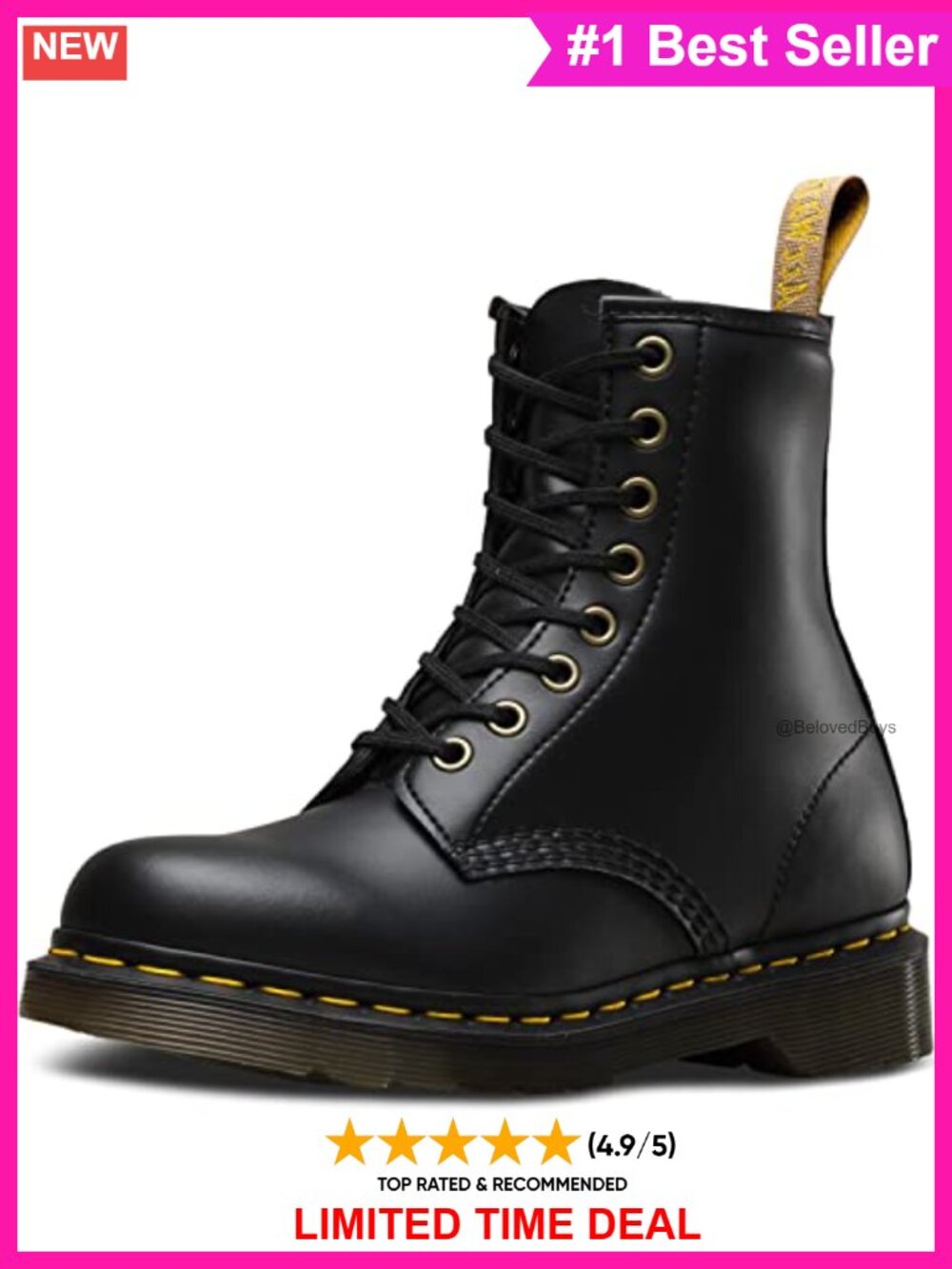 Dr. Martens Vegan 1460 Combat Boots Lace-Up Ankle Synthetic